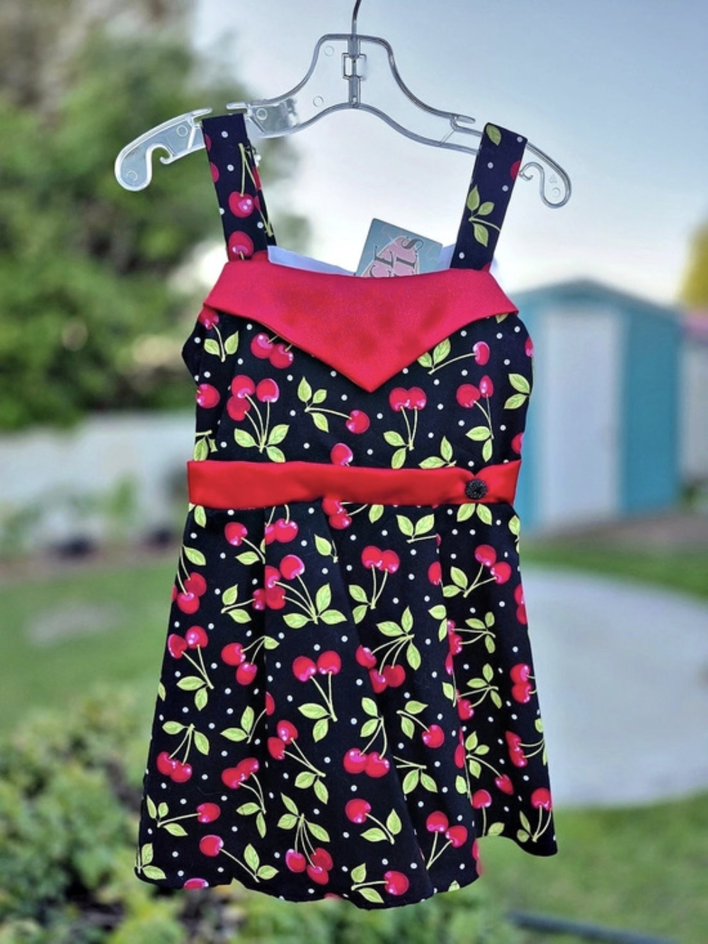Rockabilly Girls Cherry Print Dress 2/3